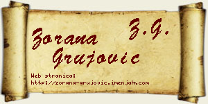 Zorana Grujović vizit kartica